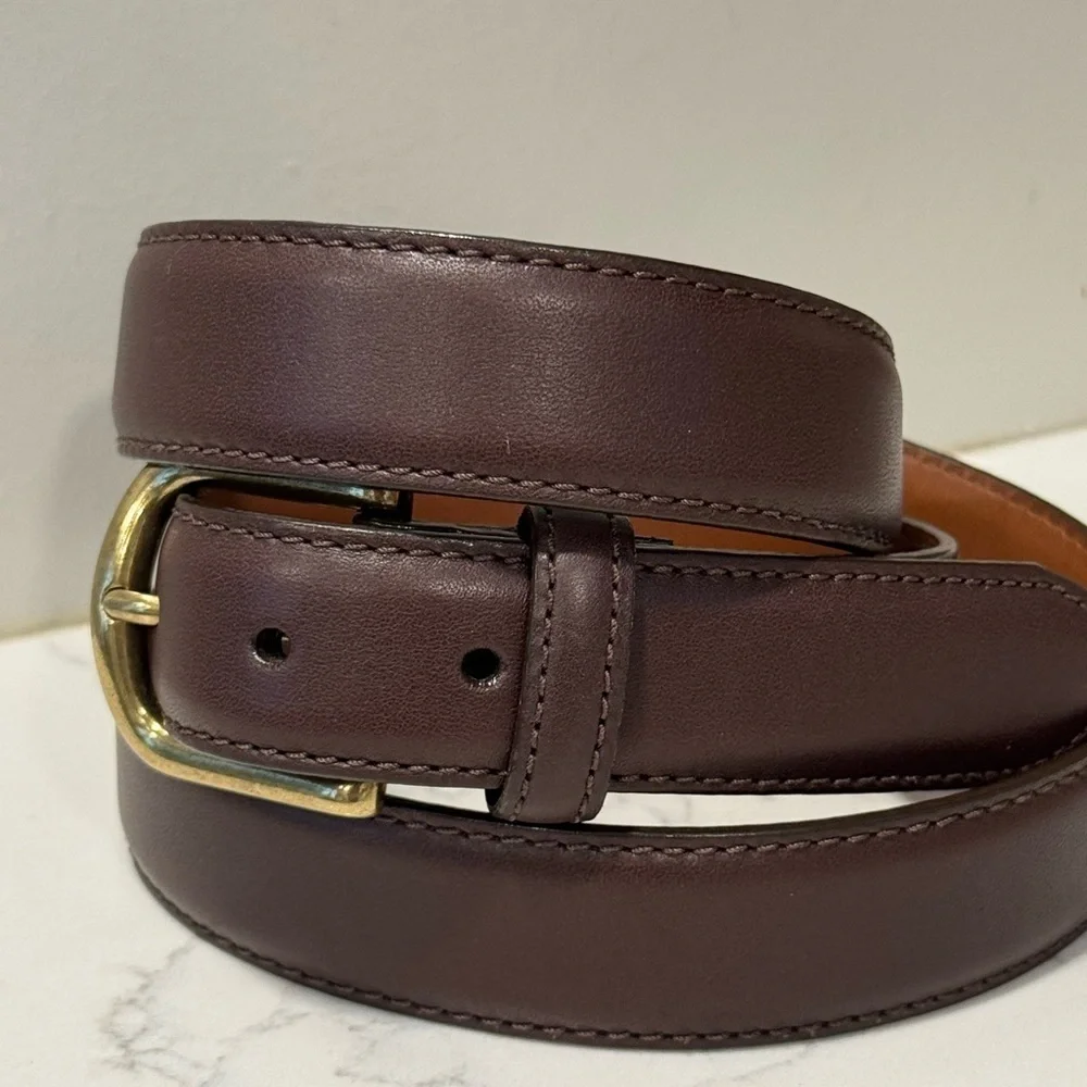 L.L Bean Men's Chino Brown Leather Belt
